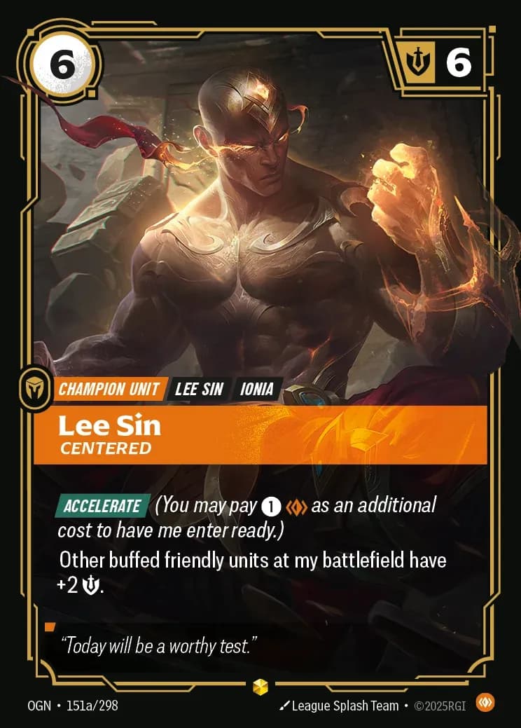 Lee Sin — Origins OGN-151a/298 (Riftbound card)