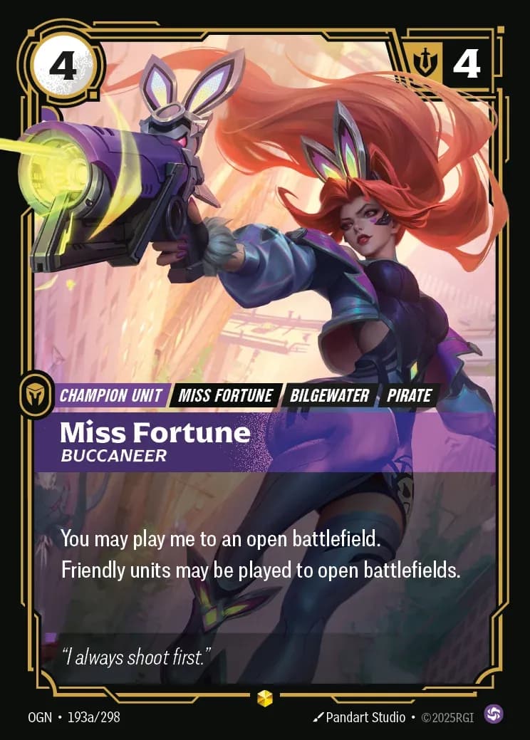 Miss Fortune — Origins OGN-193a/298 (Riftbound card)