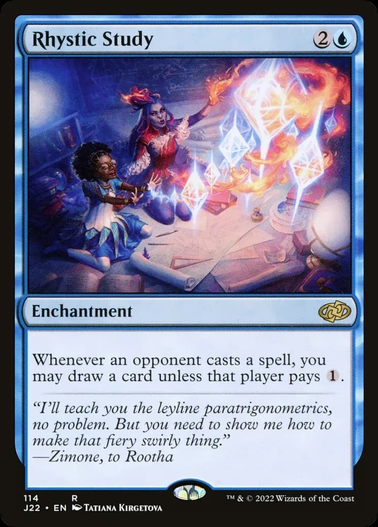Rhystic Study — Jumpstart 2022 J22 (Magic: The Gathering card)