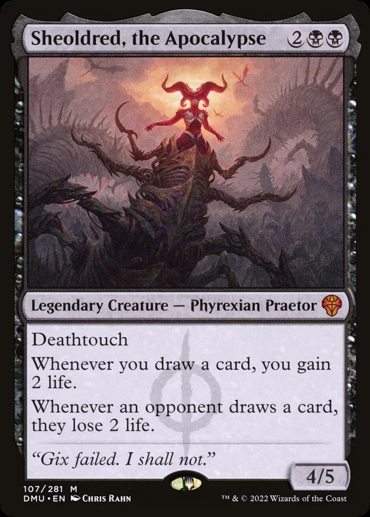 Sheoldred, the Apocalypse — Dominaria United DMU (Magic: The Gathering card)